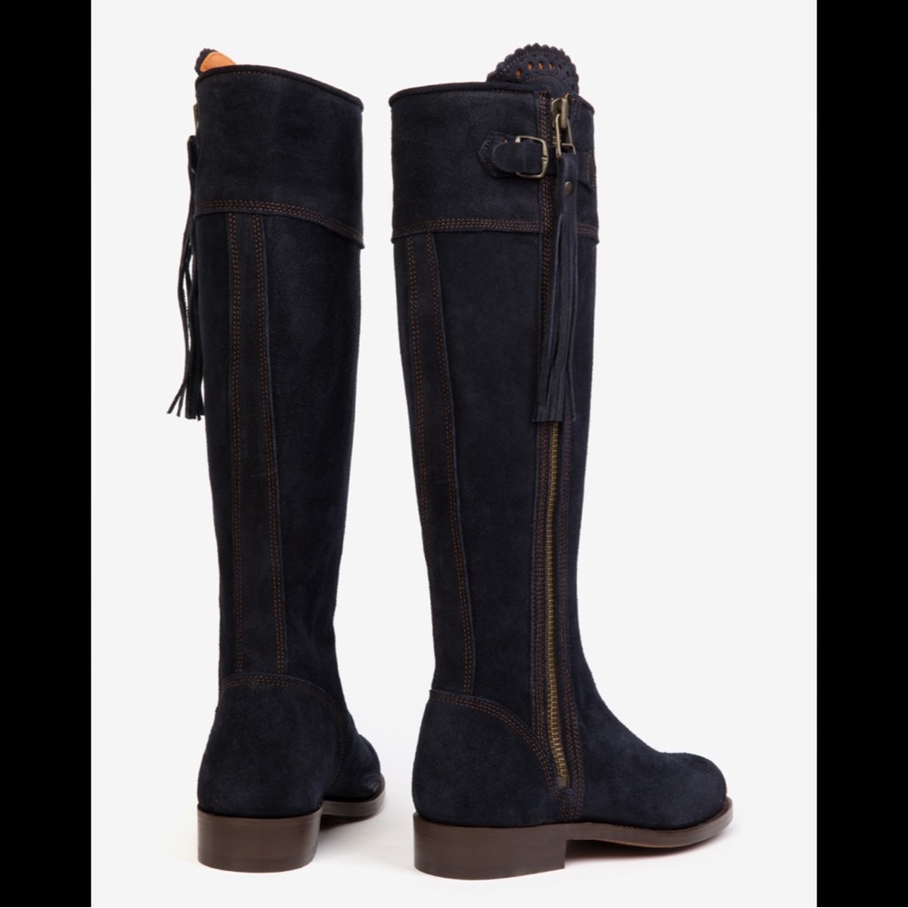 NIB Penelope Chilvers Long Riding Tassel Boot - Navy - 38